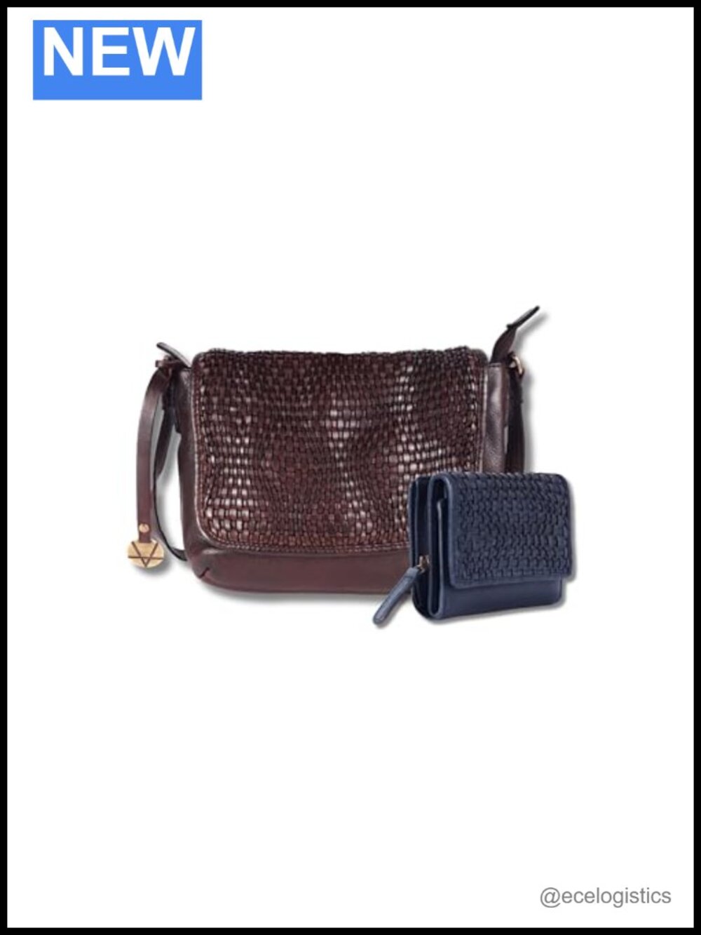 Genuine Leather Crossbody Bag and Wallets Set for Women Zipper Coin Purse
